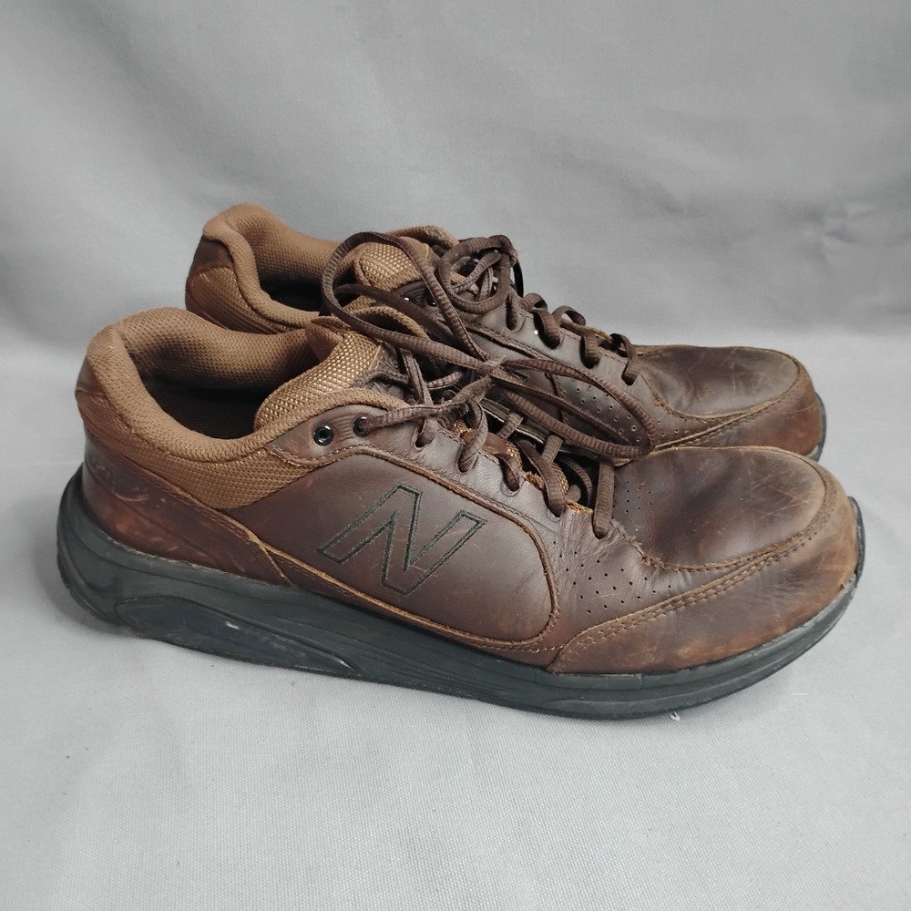 New Balance MW928BR Mens Brown Leather Walking Shoes Size 13